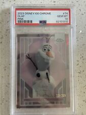 2023 Topps Chrome Disney 100 Olaf Pink /399 Psa 10 picture