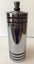 Vintage MCM Art Deco Marked Chase Chrome Gaity Cocktail Martini Shaker Strainer picture