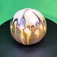 Vintage Early Art Glass Paperweight Stephen Fellerman Iridescent Handmade Signed picture
