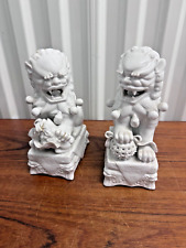 Vintage Chinese Porcelain White Foo Dogs  9 