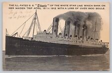 Vtg Post Card The ILL-Fated S. S. 