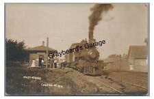 RPPC MILWAUKEE ROAD Railroad Train Station Depot CANTON MN Real Photo Postcard picture