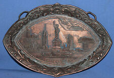 VINTAGE NEW YORK SOUVENIR METAL PLAQUE MADE IN JAPAN picture