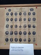 First 35 Presidents Of the United States w/signatures & Dates in office Document picture