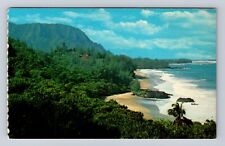 Kauai HI- Hawaii, Aerial Lumahai Beach, Antique, Vintage Souvenir Postcard picture