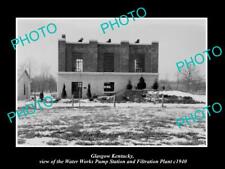 OLD POSTCARD SIZE PHOTO OF GLASGOW KENTUCKY THE WATER WORKS PUMP STATION c1940 picture