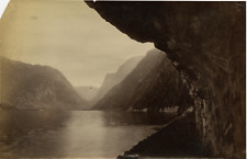 J.V. Norway, Eidjord lake from new road, Hardancer vintage albumen print,   picture