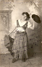 Beautiful Mexican Woman Senorita RPPC 1907 Postcard picture