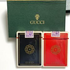 Stored Item Vintage Old Gucci Playing Cards 2 Decks Auth Black Red Italy picture