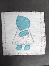 Vintage Sun Bonnet Sue Quilt Block Hand Appliqued and Embroidered 12