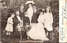 Postcard View President Theodore Roosevelt Family Picture Garden Well Dressed C2 picture