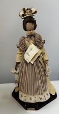 Vintage Gifina Faceless Victorian Doll Polymer Clay on Wood Base picture
