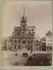 France, Compiègne, Vintage City Hall albumen print albumin print 24x print picture