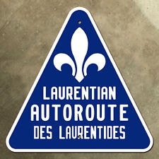 Quebec Autoroute de Laurentides highway route marker road sign Canada 1972 blue picture