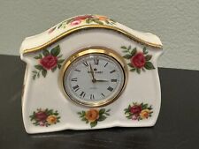 Vintage Royal Albert Old Country Roses Small Clock Bone China England picture