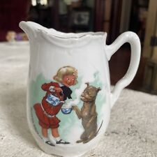 Antique Buster Brown creamer pitcher 1920’s Unusual Design -Pouring Tea For Tige picture