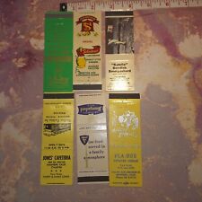 VINTAGE LOT OF 6 MATCH BOOK COVERS OF RESTAURANT AND COCKTAIL LOUNGE ... picture