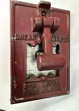 Rare Vintage Break Glass Fire Alarm Pull Station # 456 Standard Electric Time Co picture