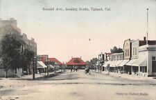UPLAND California postcard US USA Second Avenue stores train depot 1908 picture