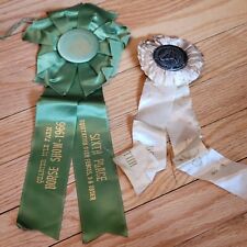 Vintage 1966 1967 Horse Show Ribbons Green White picture
