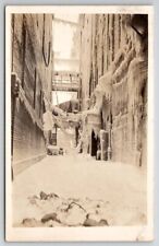 RPPC Aftermath of Fire Building Frozen Ice Real Photo Postcard U21 picture