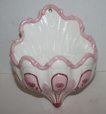 Vintage Zanolli Hand Painted Wall Pocket Made in Italy Pink and White picture