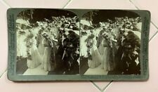 Stereoscope Card 1906 Graduation Exercises Vassar College Women Daisy Chain picture