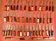 LOT OF 50PCS CUSTOM HANDMADE DAMASCUS STEEL SKINNER HUNTING KNIVES WITH SHEATH. picture