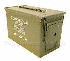 Military Surplus 50 CAL AMMO CAN M2A1 50 Caliber 5.56mm Steel Storage Box VGC picture