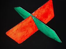 Authentic  Railroad track switch flag RED AND GREEN with  picture