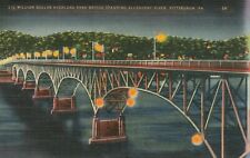 Million Dollar Highland Park Bridge Pittsburgh Pennsylvania PA Postcard Linen picture