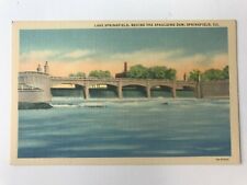 Postcard IL Lake Springfield Spaulding Dam Water Supply c1930's picture