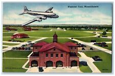 c1940 Westover Field Exterior Building Airplane Massachusetts Vintage Postcard picture
