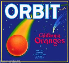 Exeter Tulare California Orbit Orange Citrus Fruit Crate Label Art Print picture
