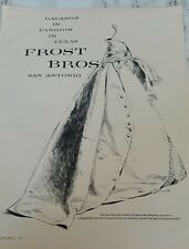 1955 womens Galanos Italian silk opera cape Frost Bros San Antonio TX vintage ad picture
