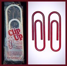 Vintage 80s Giant Paper Clip Pop Art NOS Syroco Wall Hanging & Paperweight LOT picture