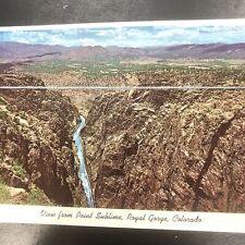 VINTAGE Postcard C-430 View From Point Sublime Royal Gorge CO 5.5