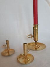ANTIQUE THREE CANDLESTICKS, Skultuna, brass, Early 1900s picture