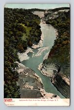 Portage NY-New York, Letchworth Park, Aerial, Antique, Vintage Souvenir Postcard picture
