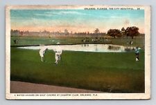 Orlando FL-Florida, Water Hazard On Golf Course Country Club, Vintage Postcard picture