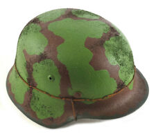 GERMAN WW2 M35 Wehrmacht Steel Helmet Green Brown Normandy Camouflage 1139WWS picture