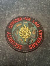 V.P. Lao Veterans Patch Security Officer Vietnam War 4” Rare Vtg Embroidered picture