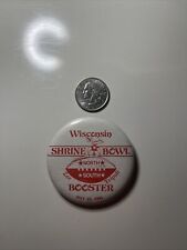 Vintage Pinback Button Wisconsin Shrine Bowl Zor Tripoli Booster July 25, 1981 picture
