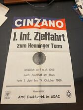 Vintage original Poster 1969 Formula Car Racing German Cinzano ADAC picture