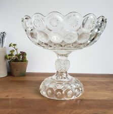 EAPG tall open compote Jeweled Moon and Stars antique glass 1896 picture
