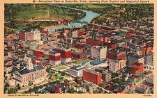 Nashville TN-Tennessee, Aero Plane View Capitol Memorial Square Vintage Postcard picture