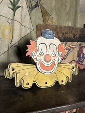 Vintage 1960s Ring Toss Circus Clown Bozo Oddity Sign Spooky Carnival Amusement picture