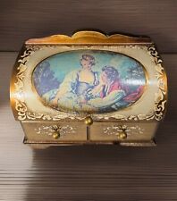 Vintage Mikado Japan Cobalt Blue Perfume Bottles Atomizers & Music Box Cabinet picture