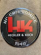 HK Heckler & Koch Metal Sign HK Logo Round 12