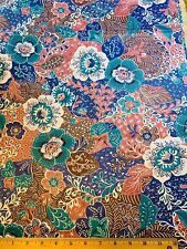 Vintage Cotton Fabric 30s40s SWEET Pink Turquoise Green Floral 35w 1.5yds picture